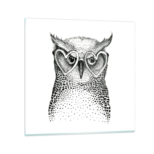 Quadro em vidro - Sabiamente e amorosamente - 30x30 cm