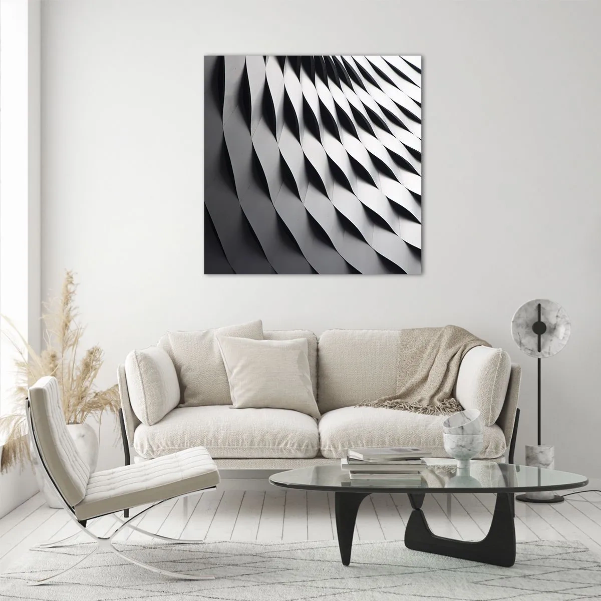 Quadro em vidro - Na superfície das ondas - 70x70 cm