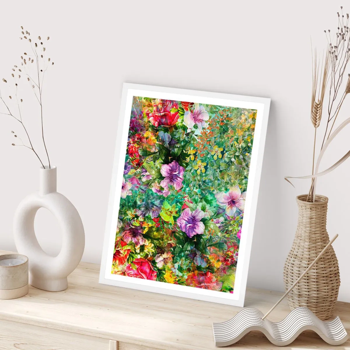 Pôster em moldura branca - Nas flores para a perdição - 70x100 cm