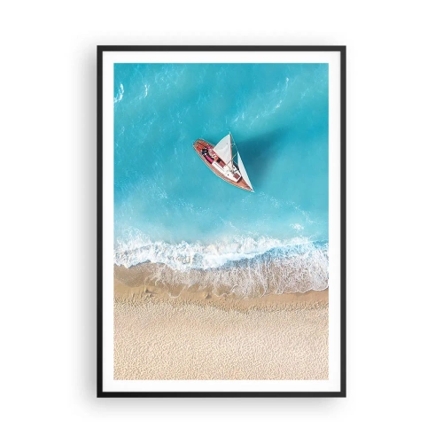 Pôster com moldura preta - No limite do azul e do ouro - 70x100 cm