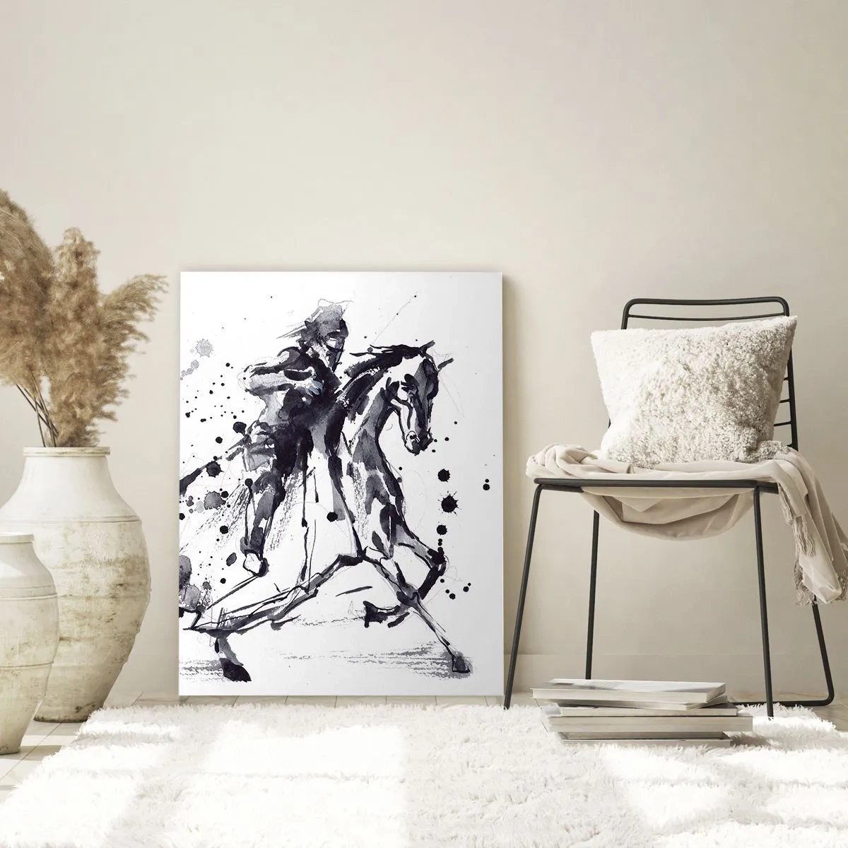 Quadro em vidro - Cavaleiro Negro - 70x100 cm