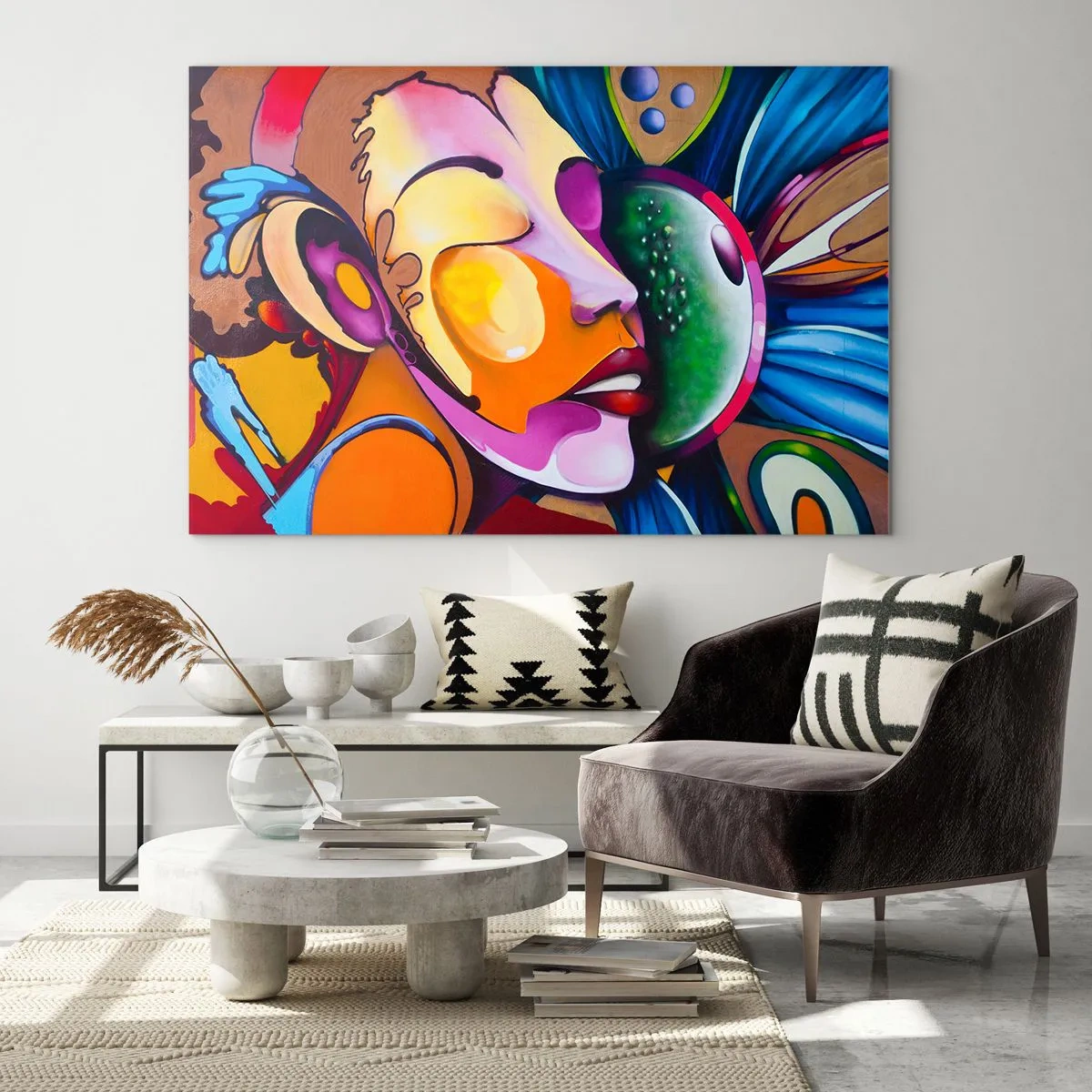 Quadro em vidro - Toque de cor - 100x70 cm