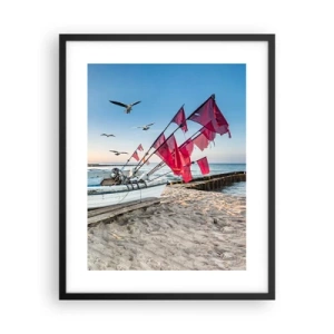 Pôster com moldura preta - Um merecido descanso - 40x50 cm