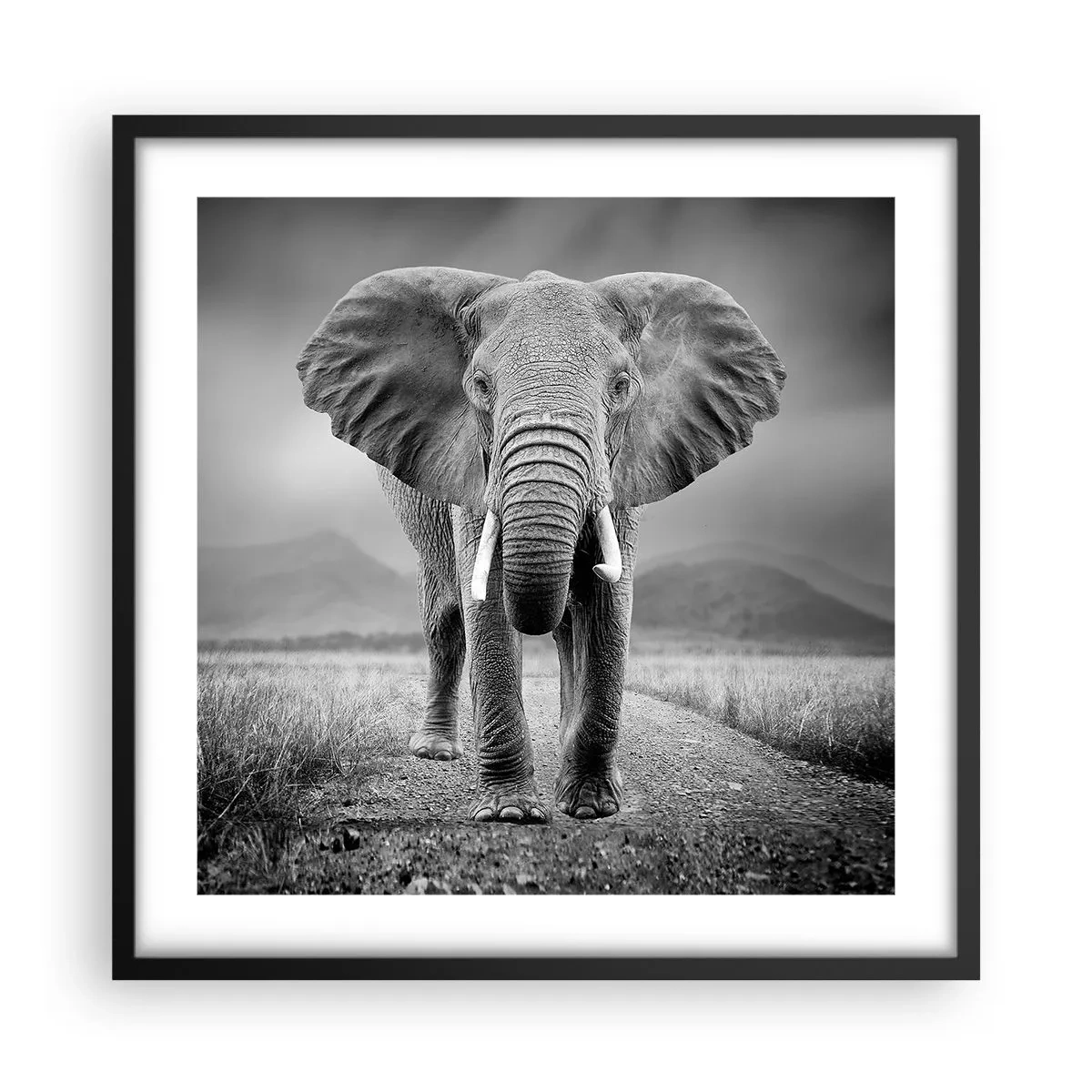 Pôster com moldura preta - O anfitrião dá as boas-vindas - 50x50 cm