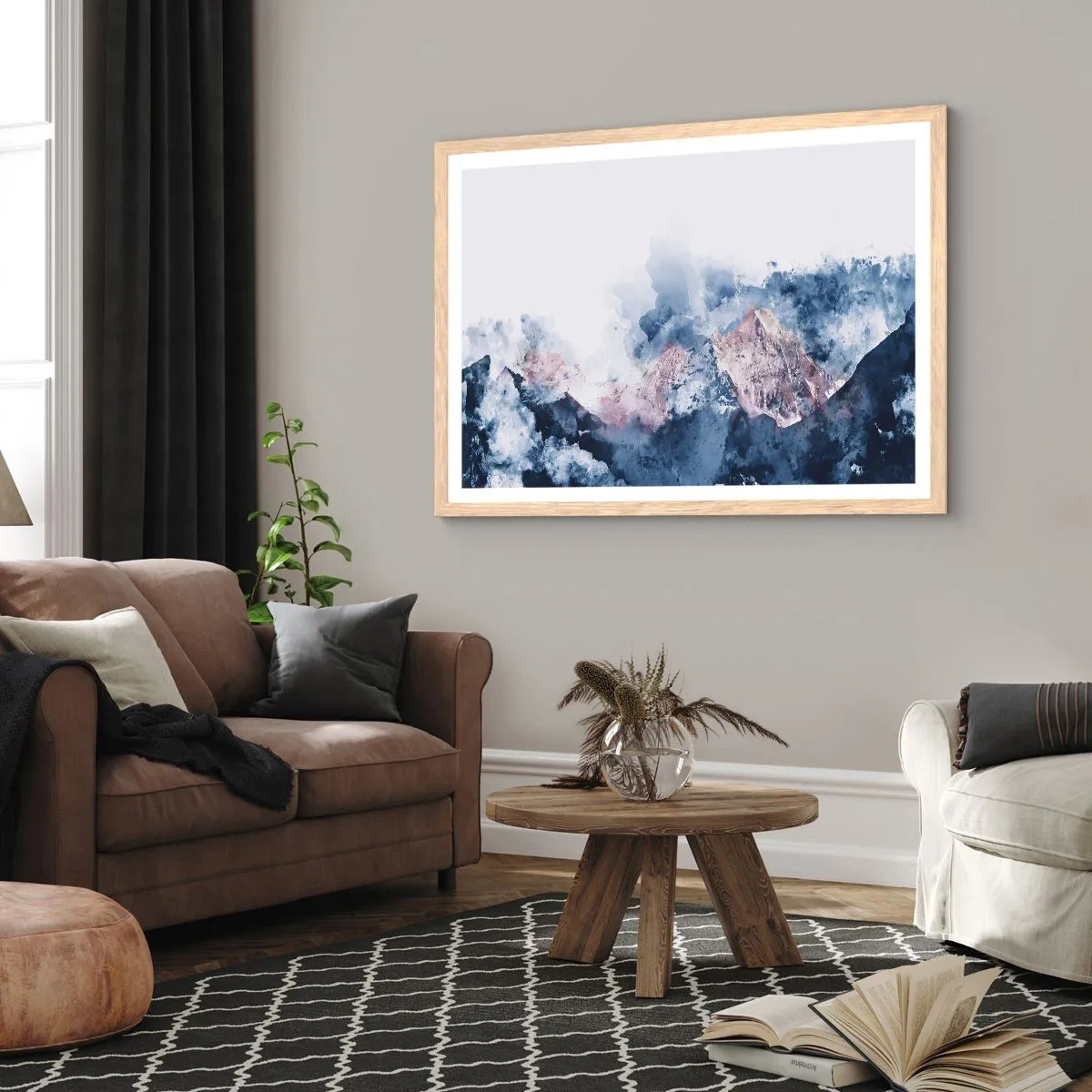 Pôster com moldura de carvalho claro - Estes são os verdadeiros picos! - 50x40 cm