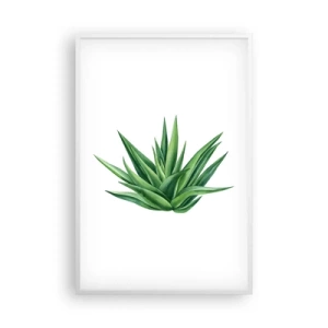 Pôster em moldura branca - Verde – força – vida - 61x91 cm
