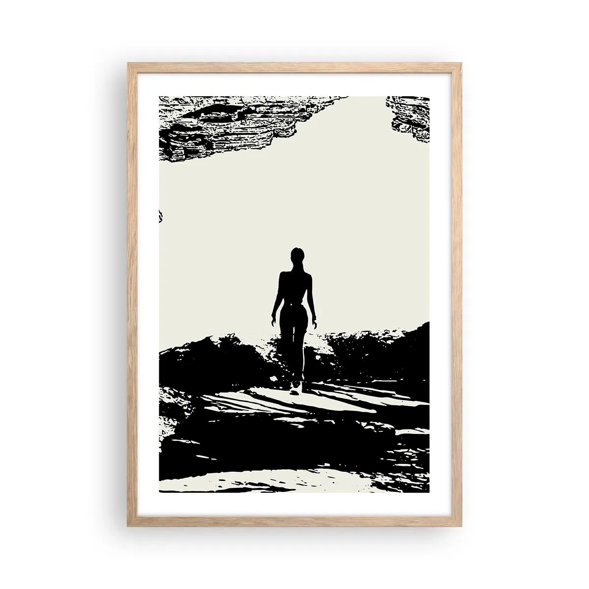 Pôster com moldura de carvalho claro - Novo visual - 50x70 cm