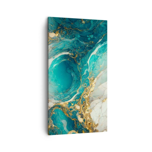 Quadro em tela - Composição com veios d'ouro - 45x80 cm