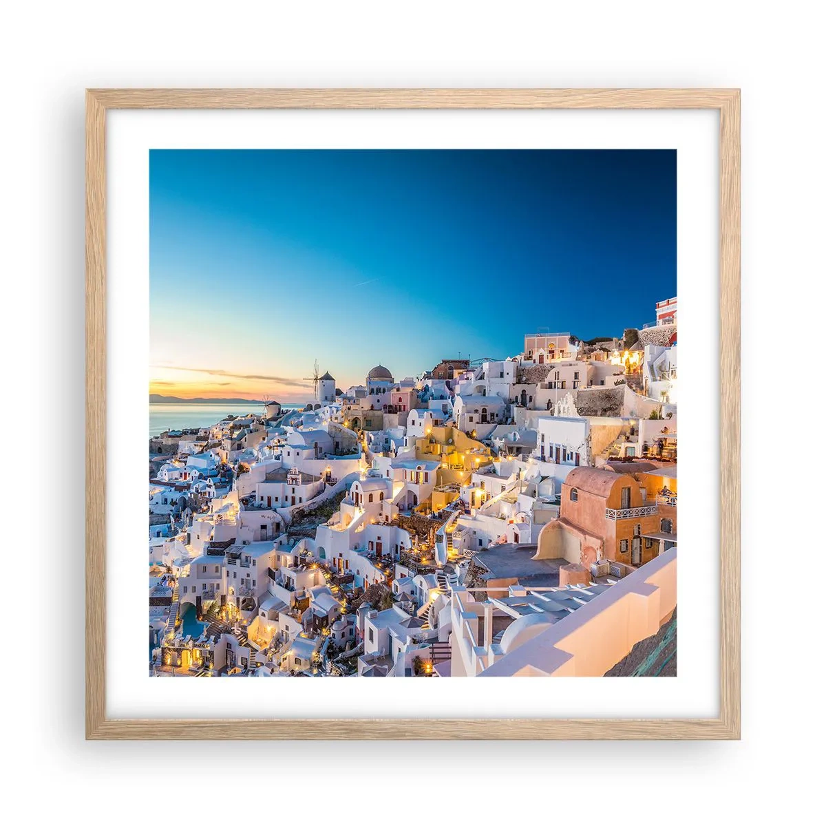 Pôster com moldura de carvalho claro - A essência grega - 50x50 cm