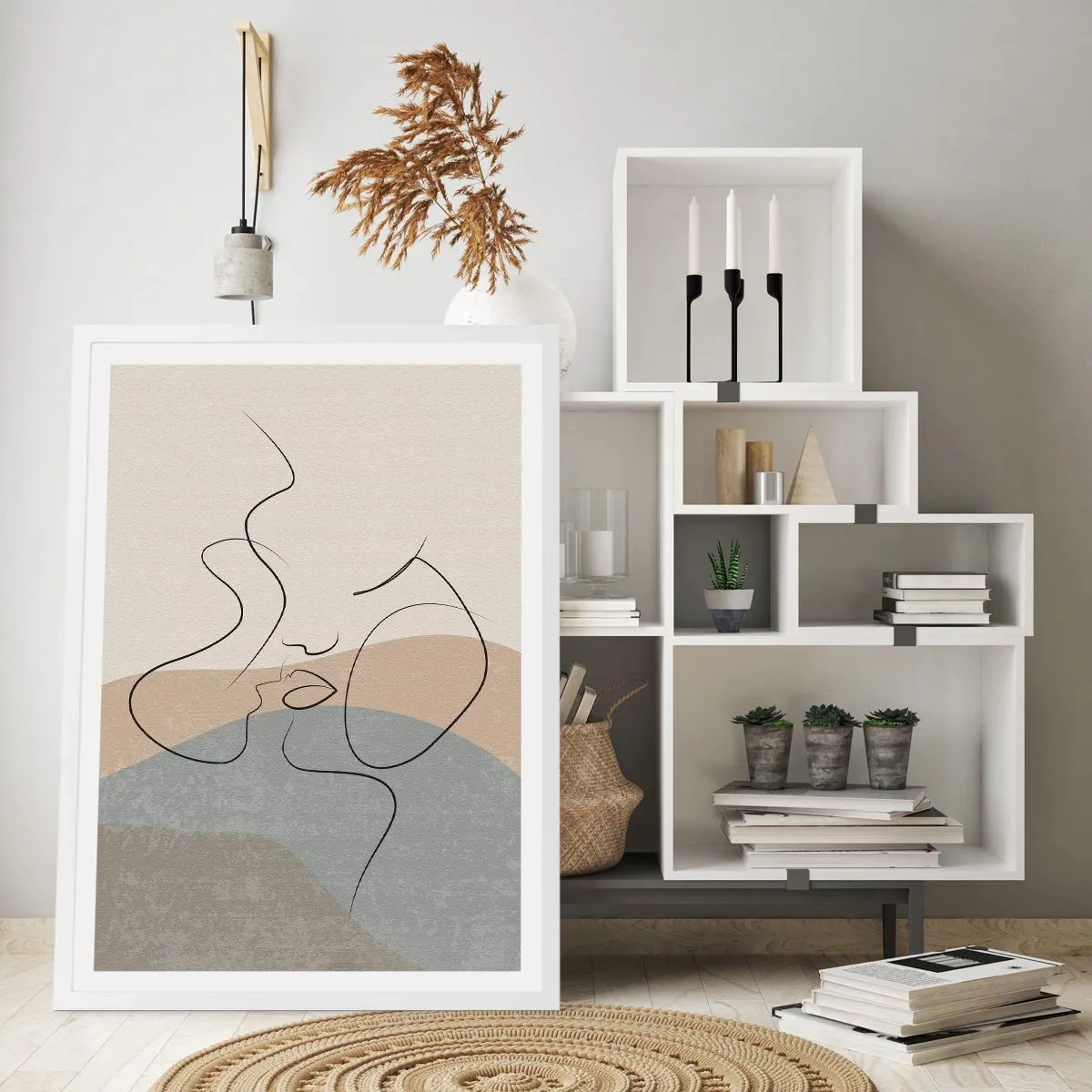 Pôster em moldura branca - Como uma pincelada - 61x91 cm