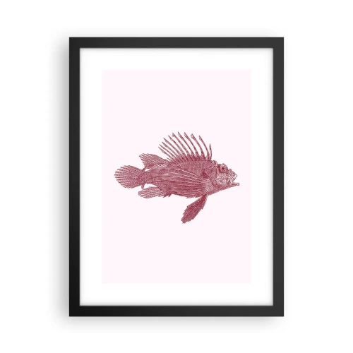 Pôster com moldura preta - Um habitante de águas exóticas - 30x40 cm