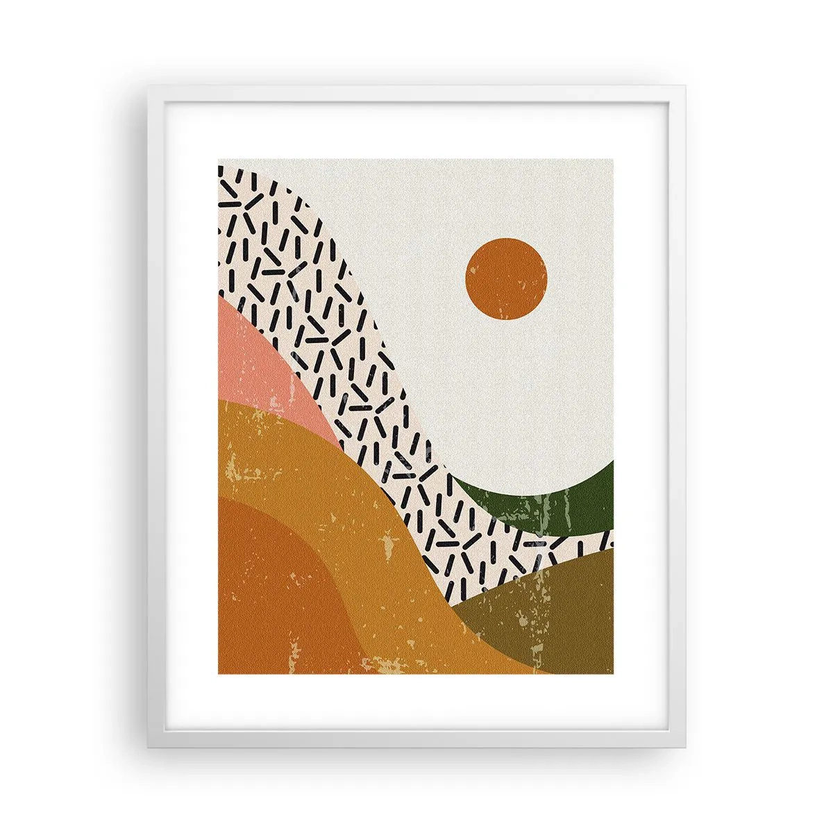 Pôster em moldura branca - Abstração solar - 40x50 cm