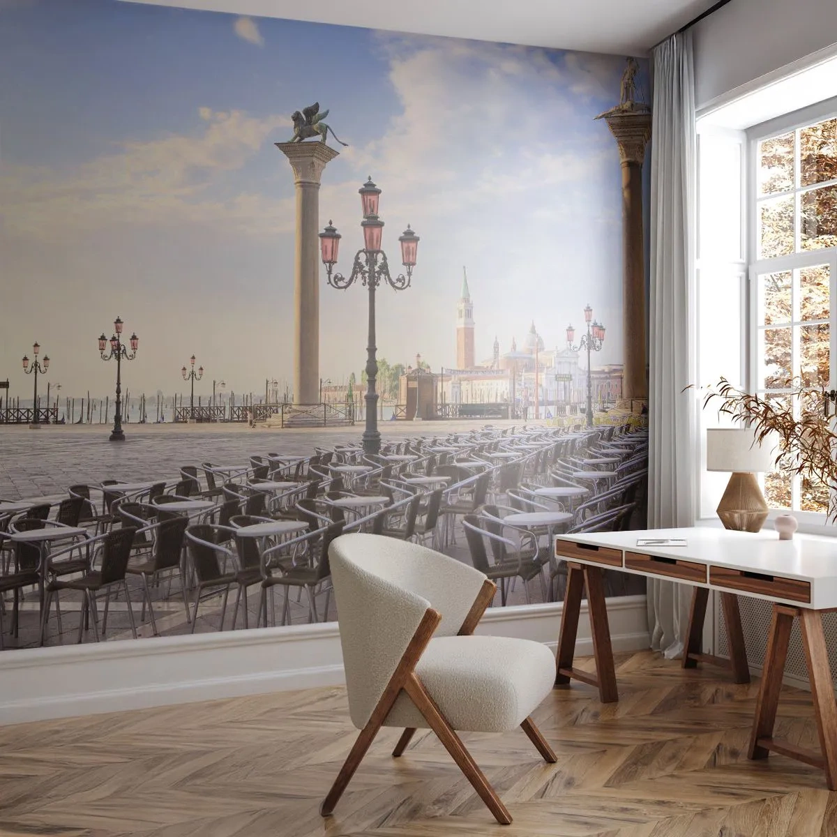Papel de Parede Premium Sand - Bem-vindo, está tudo pronto - Arquitetura, Cidade, Veneza - 100x70 cm
