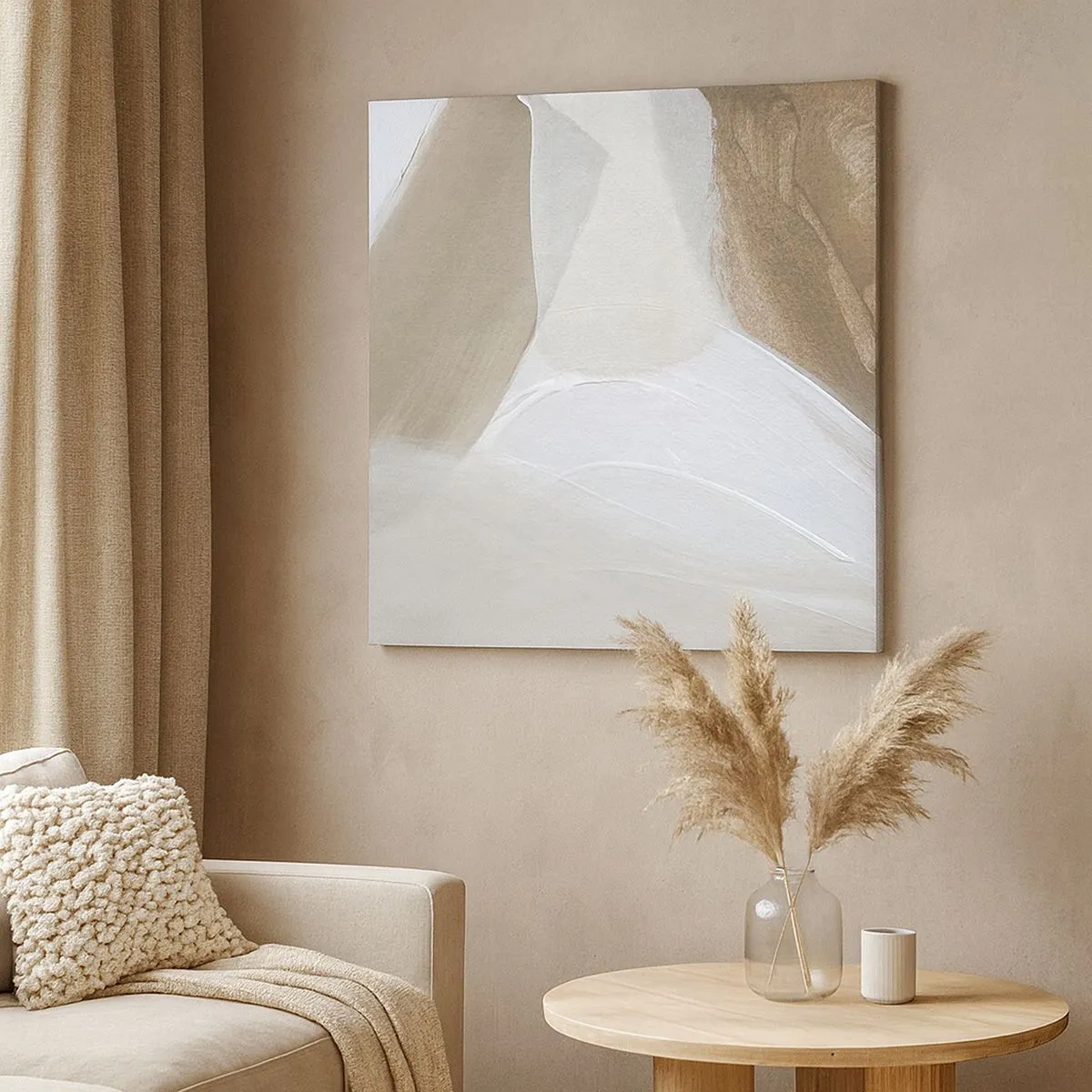 Quadro em tela - Uma onda de branco - 30x30 cm