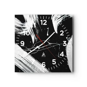 Relógio de parede - Relógio em vidro - Quebrar a escuridão - 30x30 cm