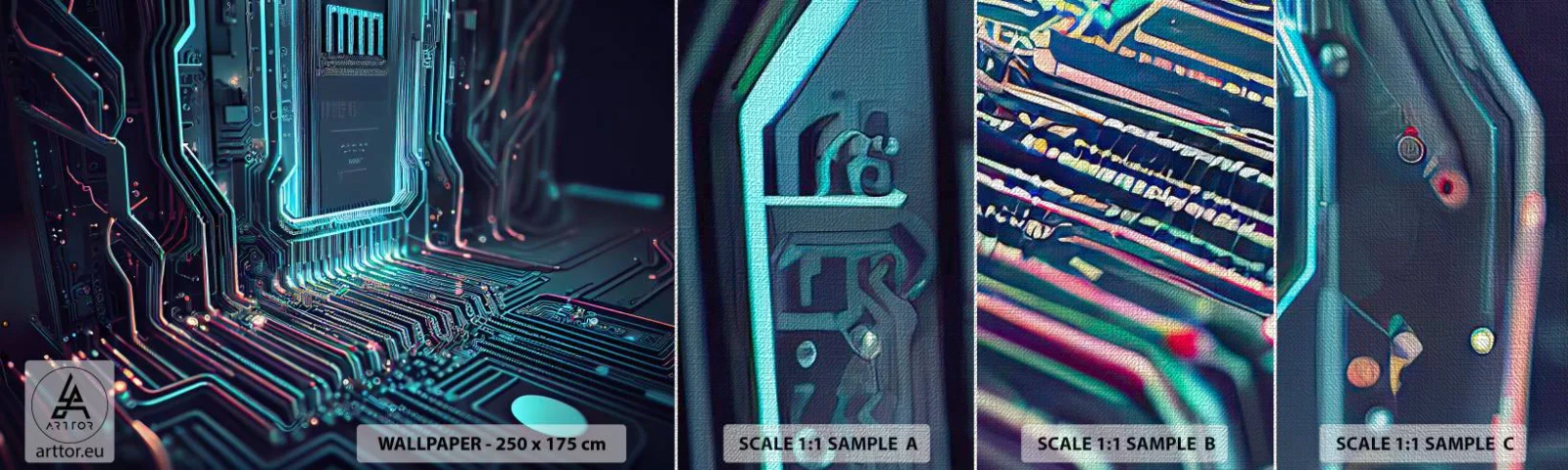 Amostra de papel de parede Premium Canvas - Só estou a pensar... - Tecnologia, Computador, Processador - 100x30 cm