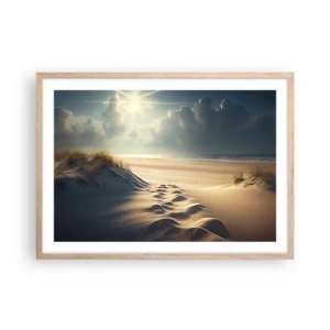 Pôster com moldura de carvalho claro - Uma paisagem relaxante - 70x50 cm