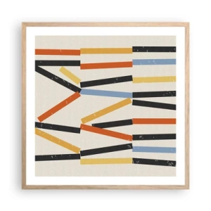 Pôster com moldura de carvalho claro - Composição ao nível - 60x60 cm