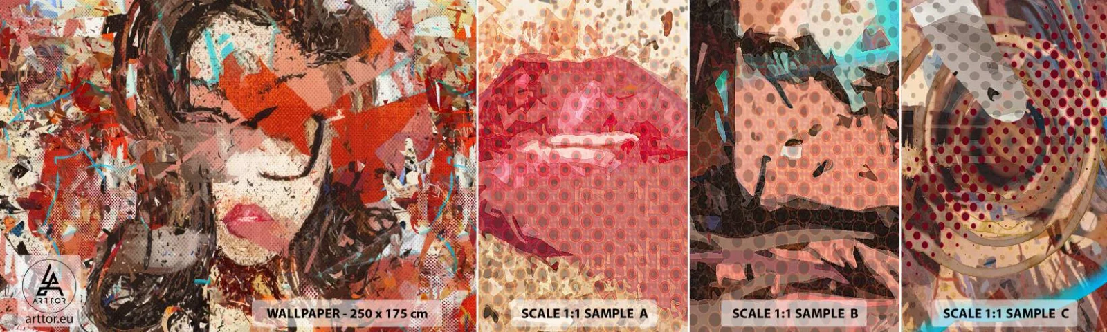 Amostra de Papel de Parede Standard Eco - Ninguém realmente me conhece  - Abstração, Retrato de uma mulher, Gráficos - 100x30 cm