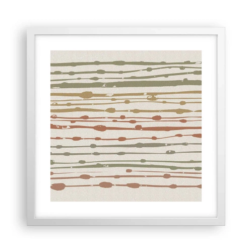 Pôster em moldura branca - Notação musical de cores - 40x40 cm