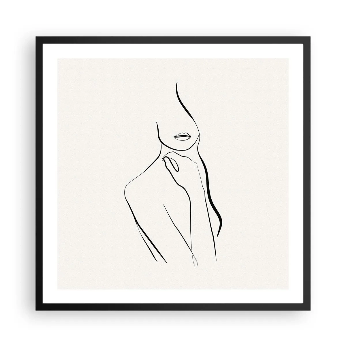 Pôster com moldura preta - Uma onda de melancolia - 60x60 cm