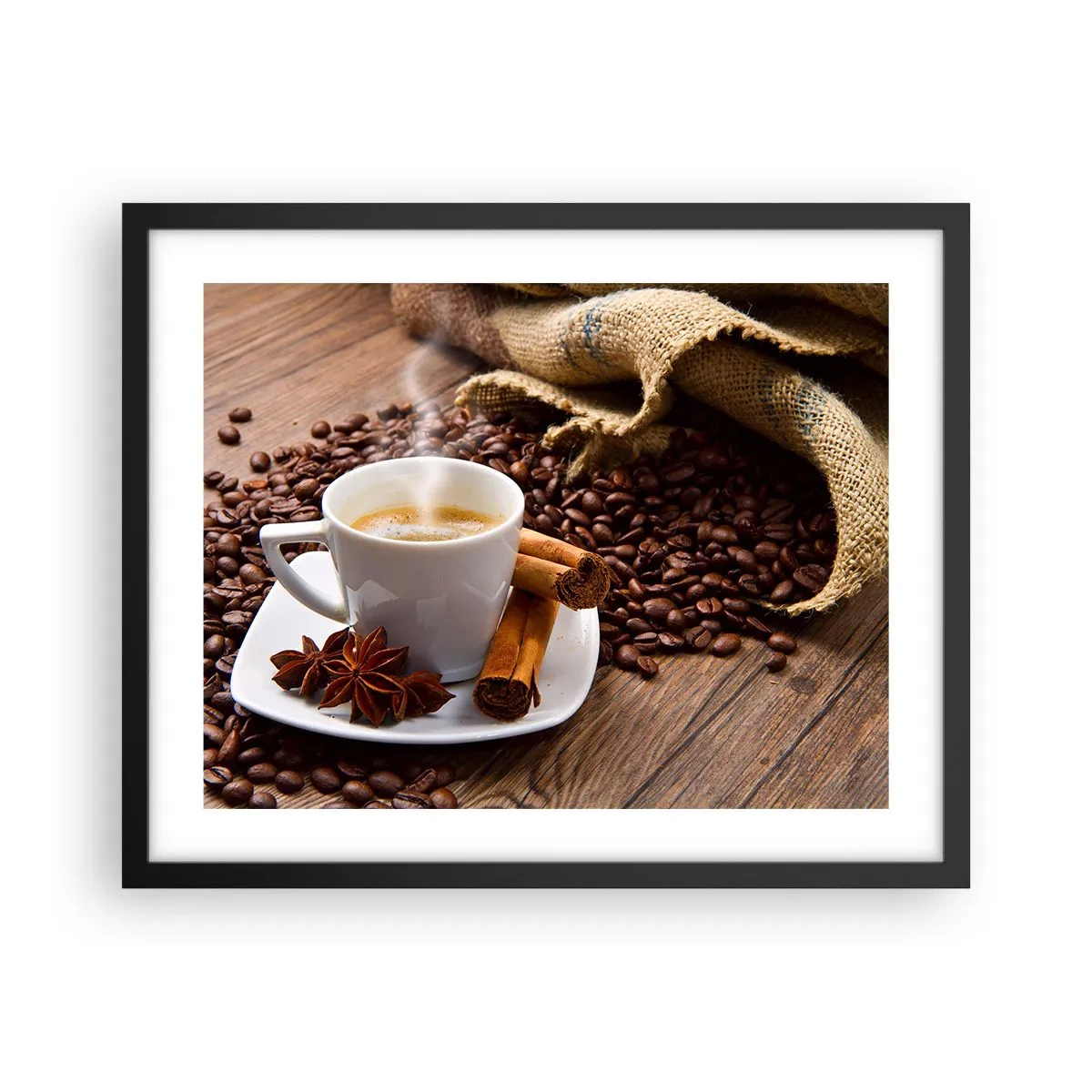 Pôster com moldura preta - Sabor e aroma picantes - 50x40 cm