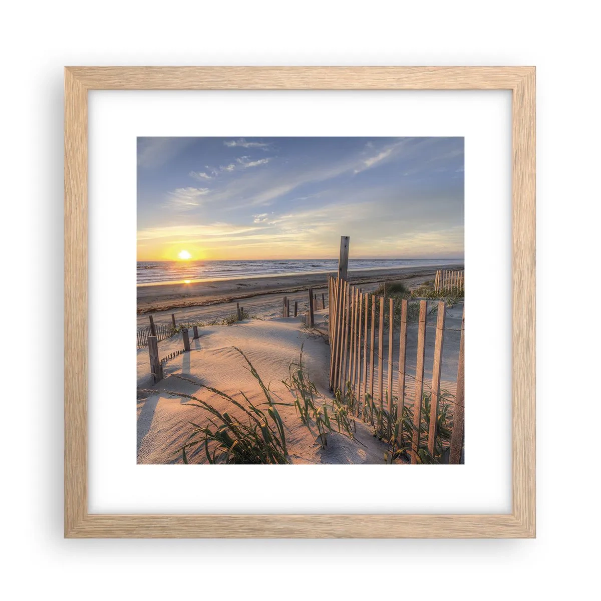 Pôster com moldura de carvalho claro - Brilho e sombra do vento - 30x30 cm