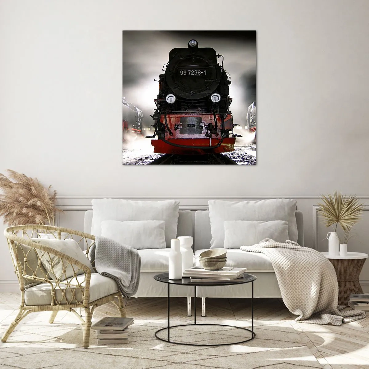 Quadro em vidro - Fica de pé e ofega, arfa e assopra - 70x70 cm