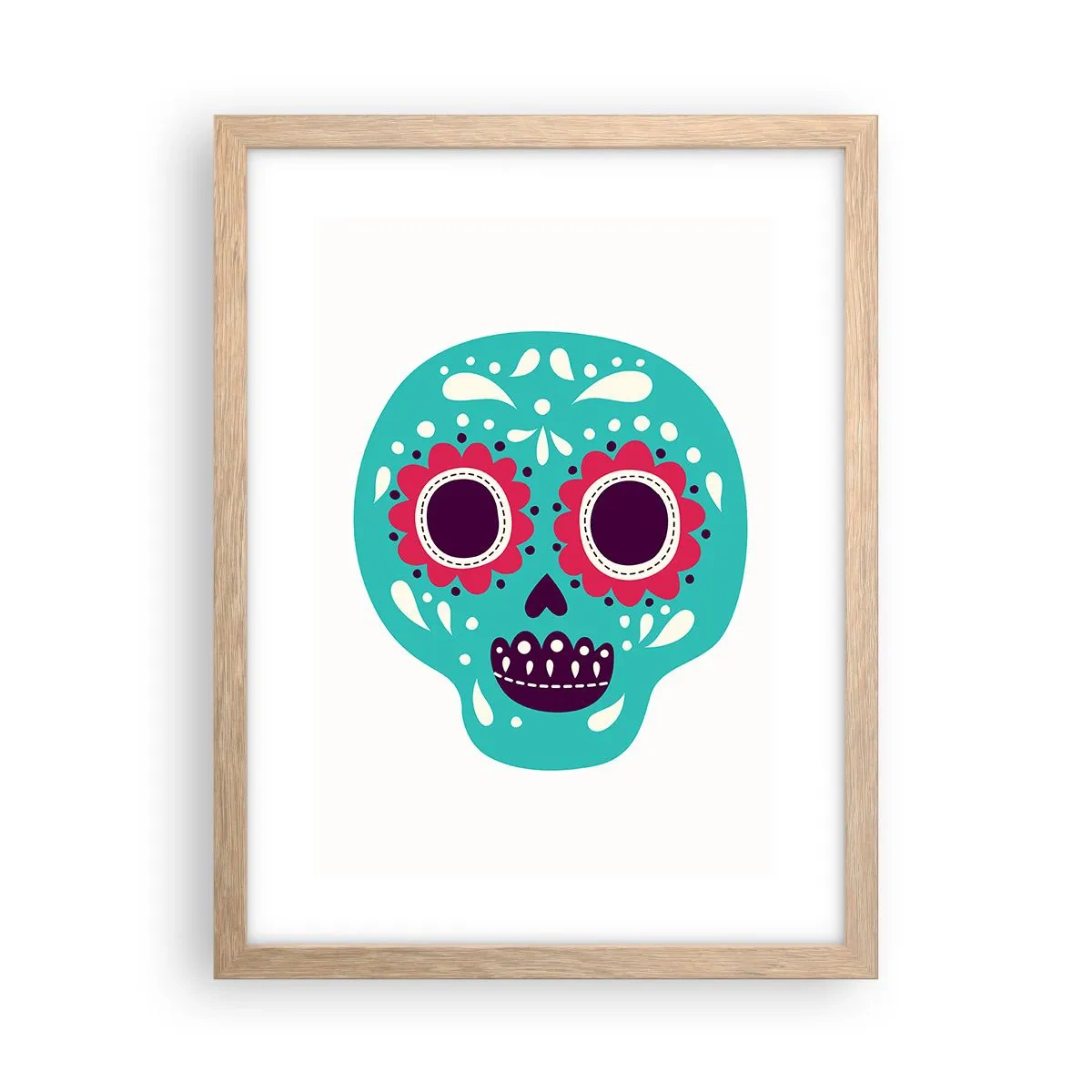 Pôster com moldura de carvalho claro - Vida – diversão até a morte - 30x40 cm