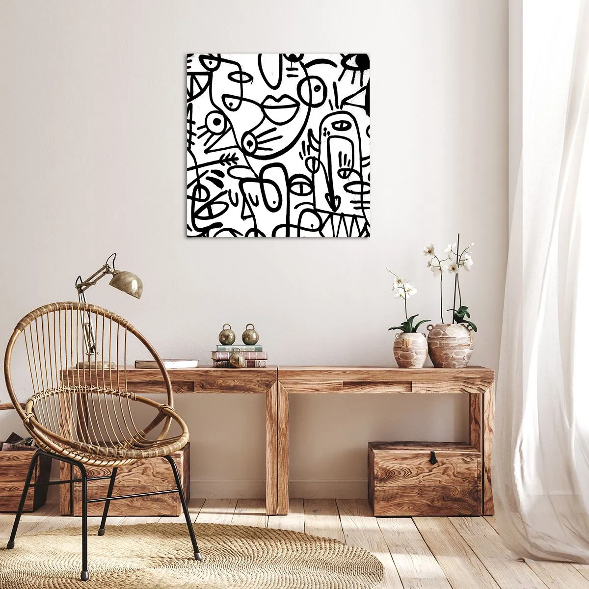 Quadro em tela - Rostos e miragens - 60x60 cm