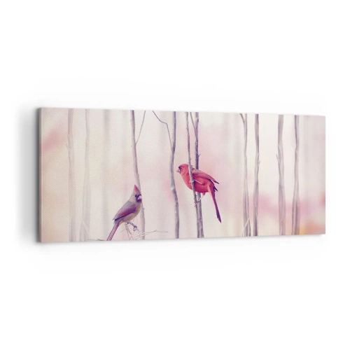Quadro em tela - O Conto da floresta rosa - 100x40 cm