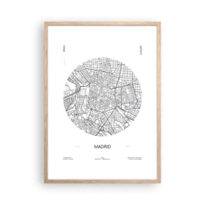 Pôster com moldura de carvalho claro - Anatomia de Madri - 50x70 cm