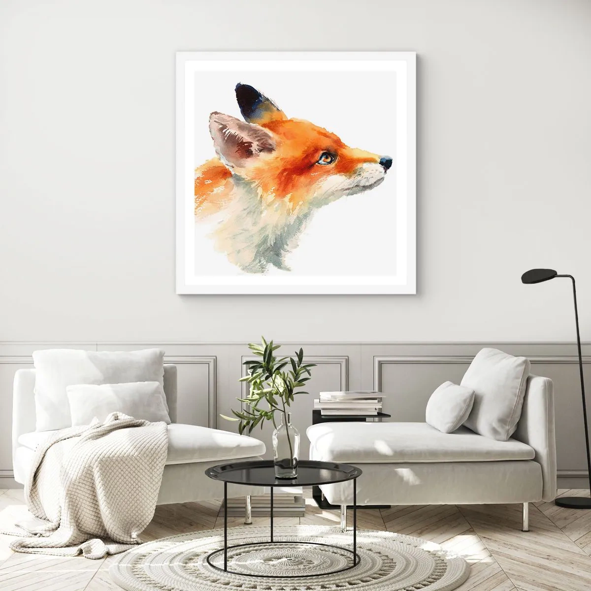 Pôster em moldura branca - Nunca é demais ter cuidado - 60x60 cm