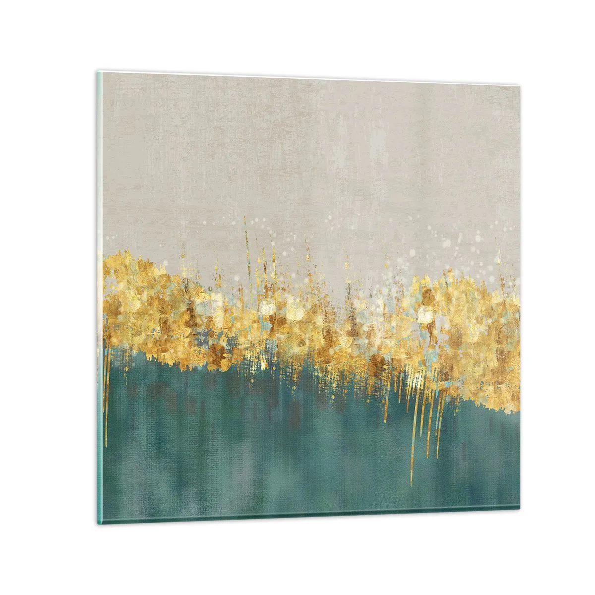 Quadro em vidro - A fronteira dourada - 40x40 cm