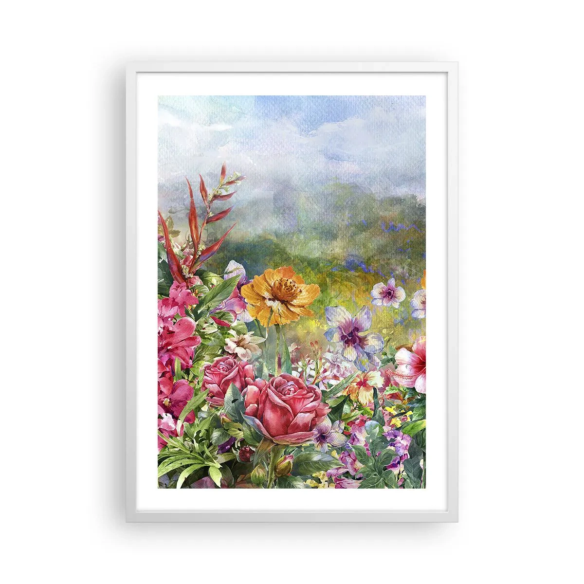Pôster em moldura branca - O jardim que enlouqueceu - 50x70 cm