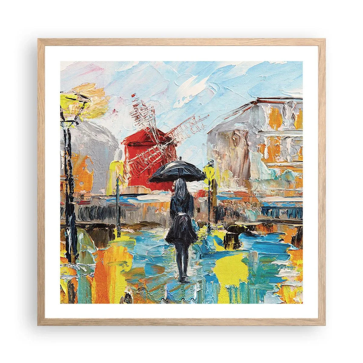 Pôster com moldura de carvalho claro - Lendas parisienses - 60x60 cm