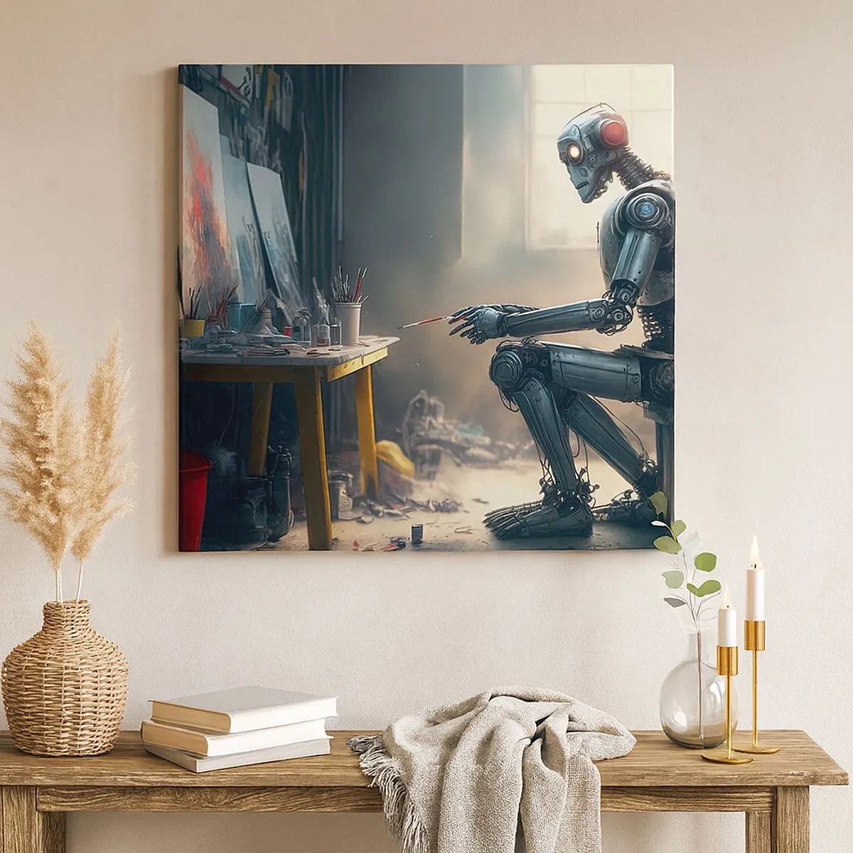 Quadro em tela - O ato de criação - 30x30 cm