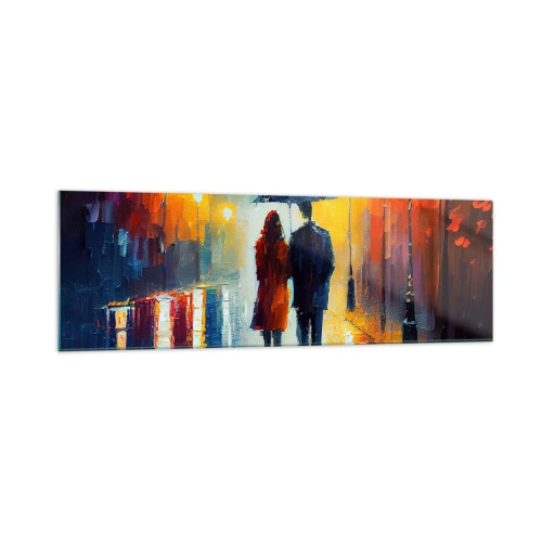 Quadro em vidro - Juntos – uma noite colorida - 160x50 cm
