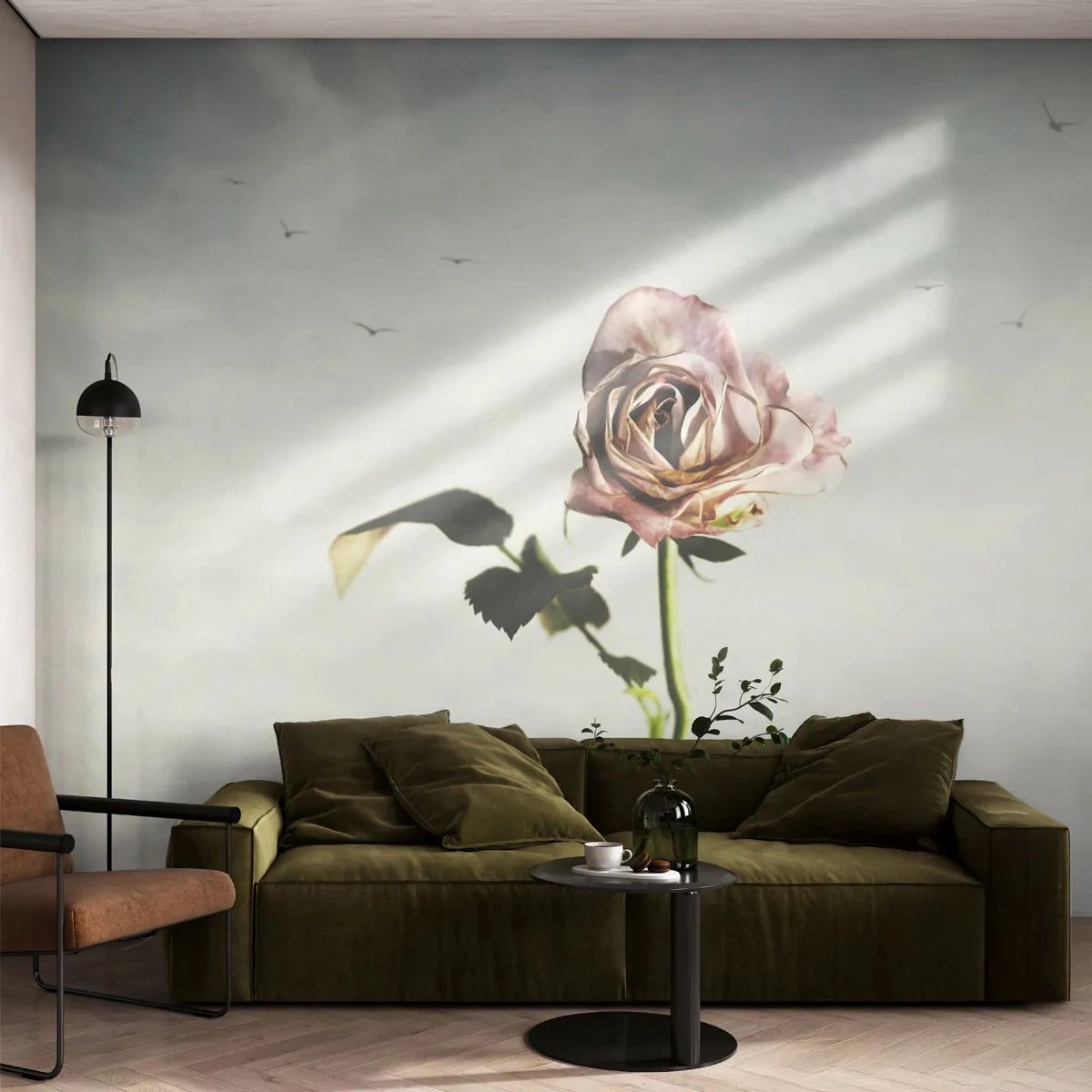Papel de Parede Premium Sand - Boas-vindas da primavera  - Rosa, Flor, Pedaço - 350x256 cm