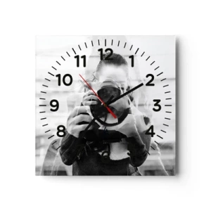 Relógio de parede - Relógio em vidro - Criador e material - 30x30 cm