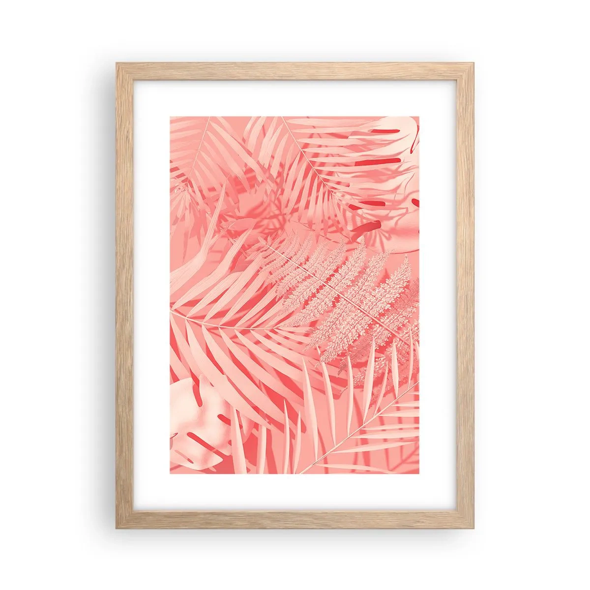 Pôster com moldura de carvalho claro - Conceito cor-de-rosa - 30x40 cm