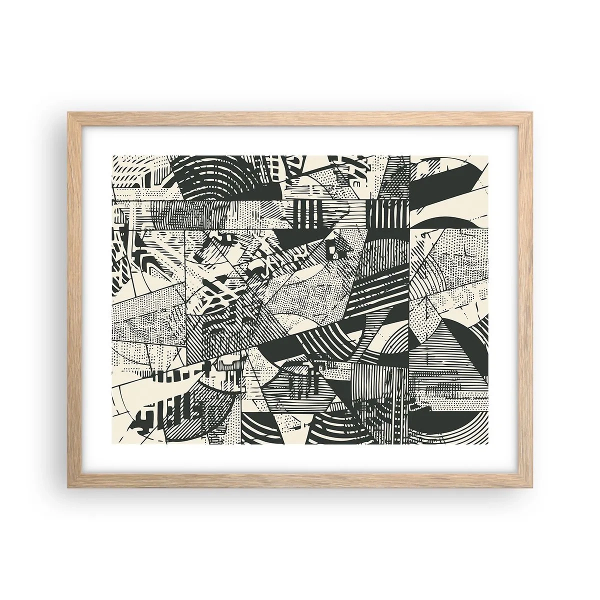 Pôster com moldura de carvalho claro - A dinâmica do presente - 50x40 cm