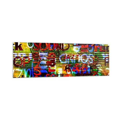 Quadro em vidro - Todas as cores do som - 160x50 cm