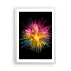 Pôster em moldura branca - O nascimento das cores  - 50x70 cm
