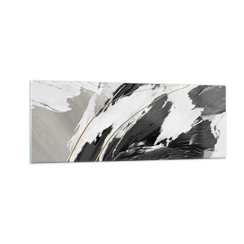 Quadro em vidro - Abstração em grande escala - 140x50 cm