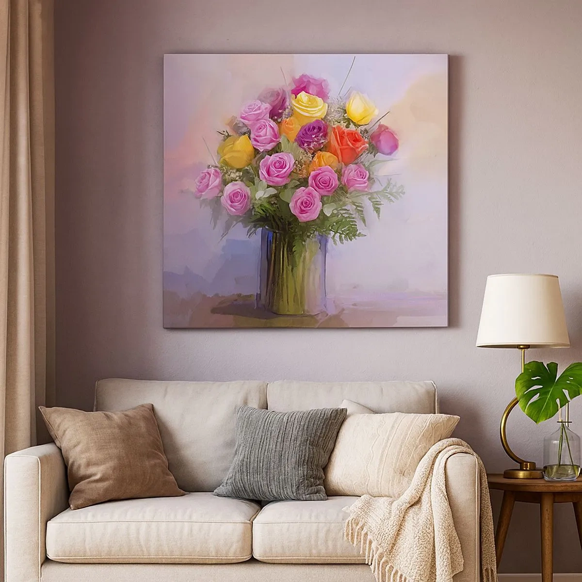 Quadro em tela - Beleza retida - 30x30 cm