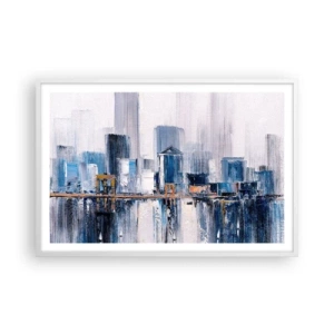 Pôster em moldura branca - Impressão de Nova York - 91x61 cm