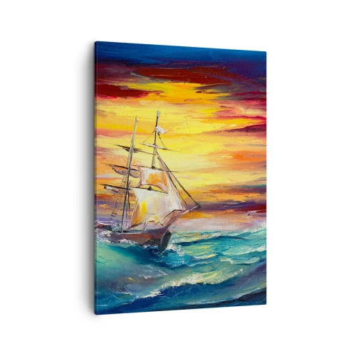 Quadro em tela - Corajosamente contra as ondas - 50x70 cm