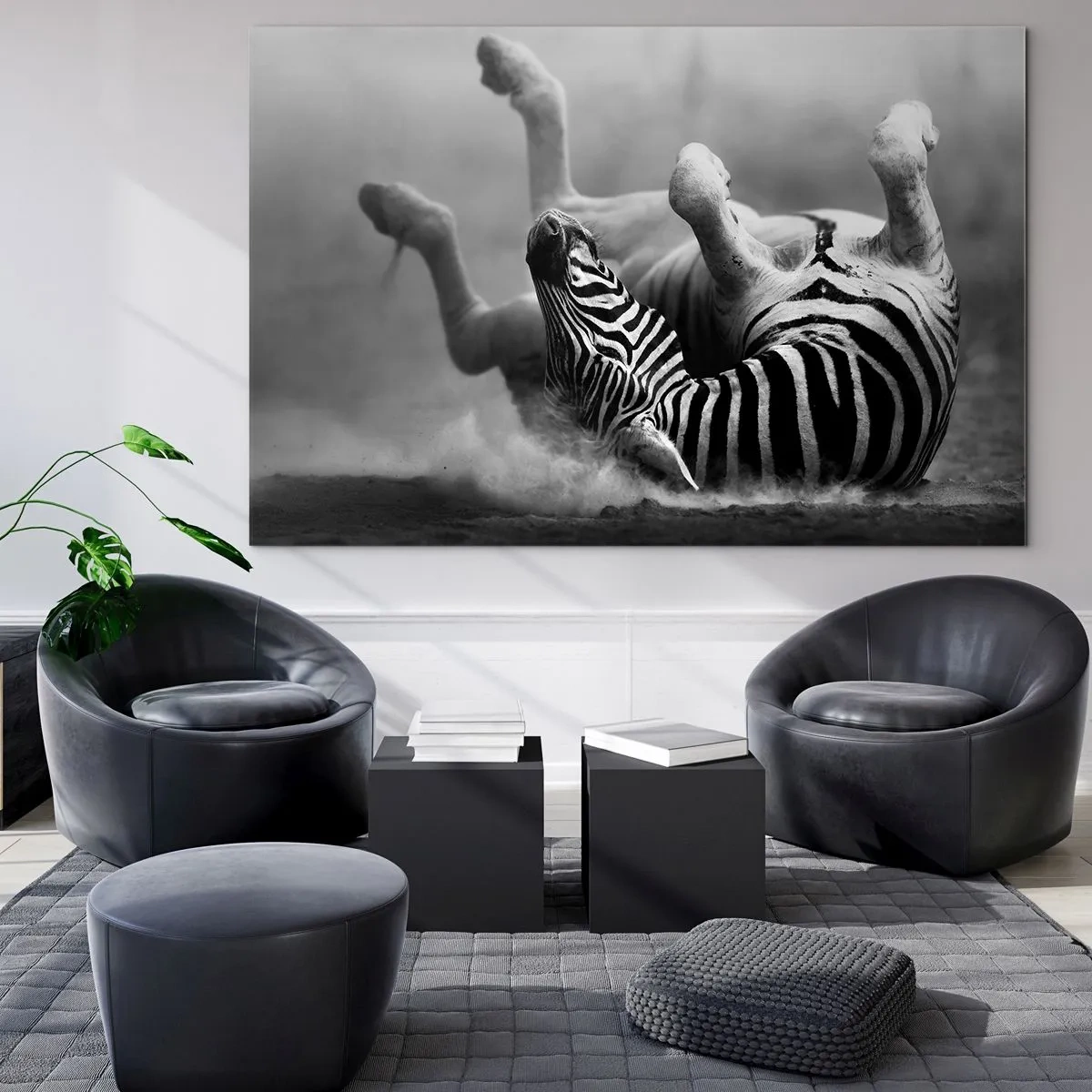 Quadro em vidro - Vai dar zebra - 100x70 cm