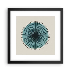 Pôster com moldura preta - Radiante sobre o azul - 30x30 cm